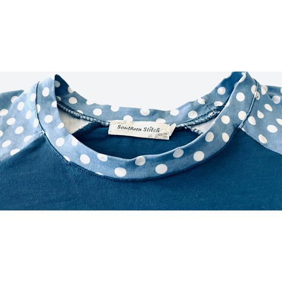 SOUTHERN STITCH LONG SLEEVE PULL-OVER CHRISTMAS TOP, WOMENS, XL, BLUE/WHITE/RED - Picture 2 of 10